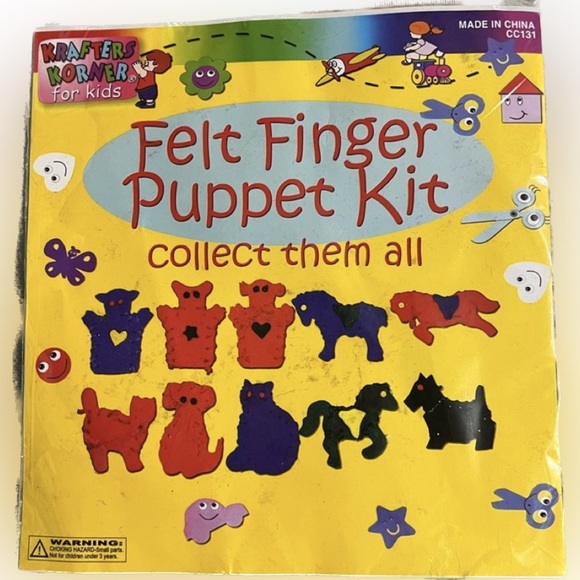 🍄NEW Felt Finger Puppet Kit Kids Art Craft Toy Collectible School Doll - Picture 1 of 8